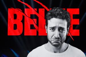 Uomo triste e logo Belve