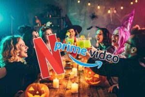 Festa di Halloween e loghi Netflix e Prime video