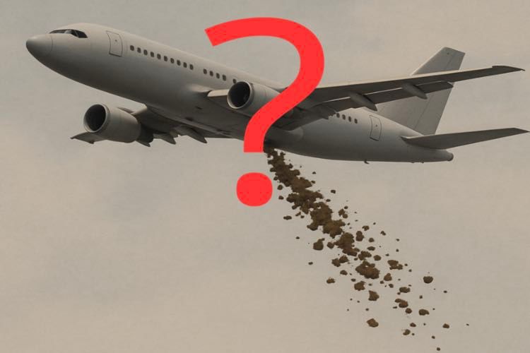 Le feci vengono buttate dagli aerei?