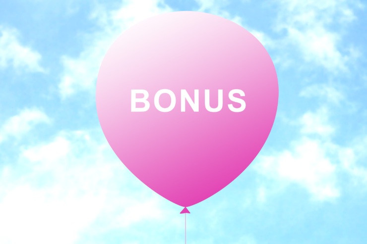 palloncino rosa in cielo con la scritta bonus
