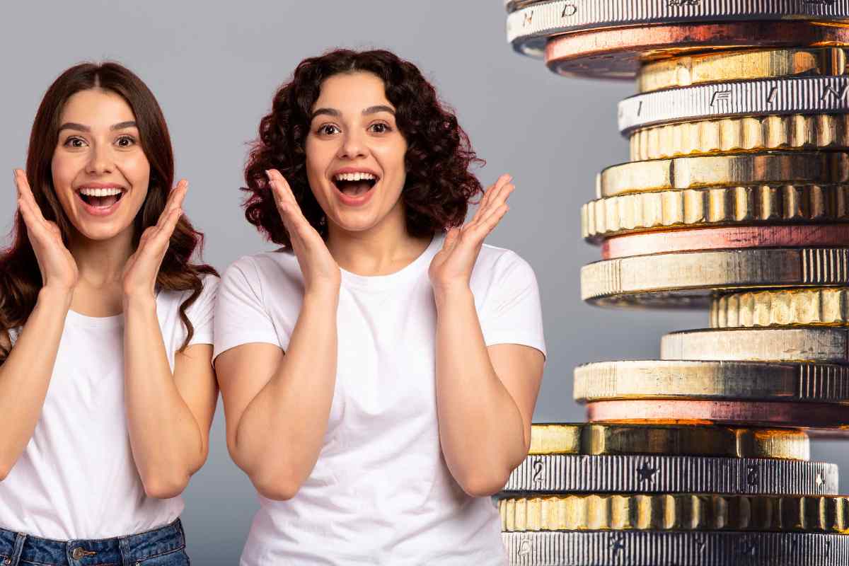 euro e donna stupita