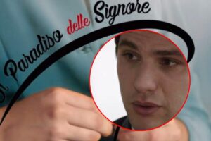 Il logo de Il Paradiso delle signore e, in evidenza, il volto di Marcello Barbieri