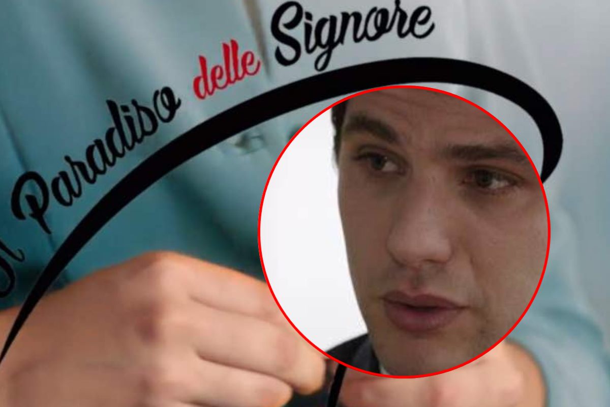 Il logo de Il Paradiso delle signore e, in evidenza, il volto di Marcello Barbieri