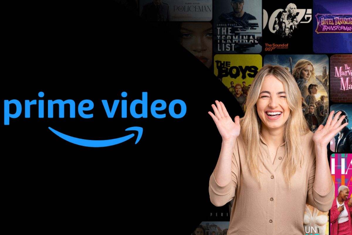 Logo Prime Video e ragazza sorpresa