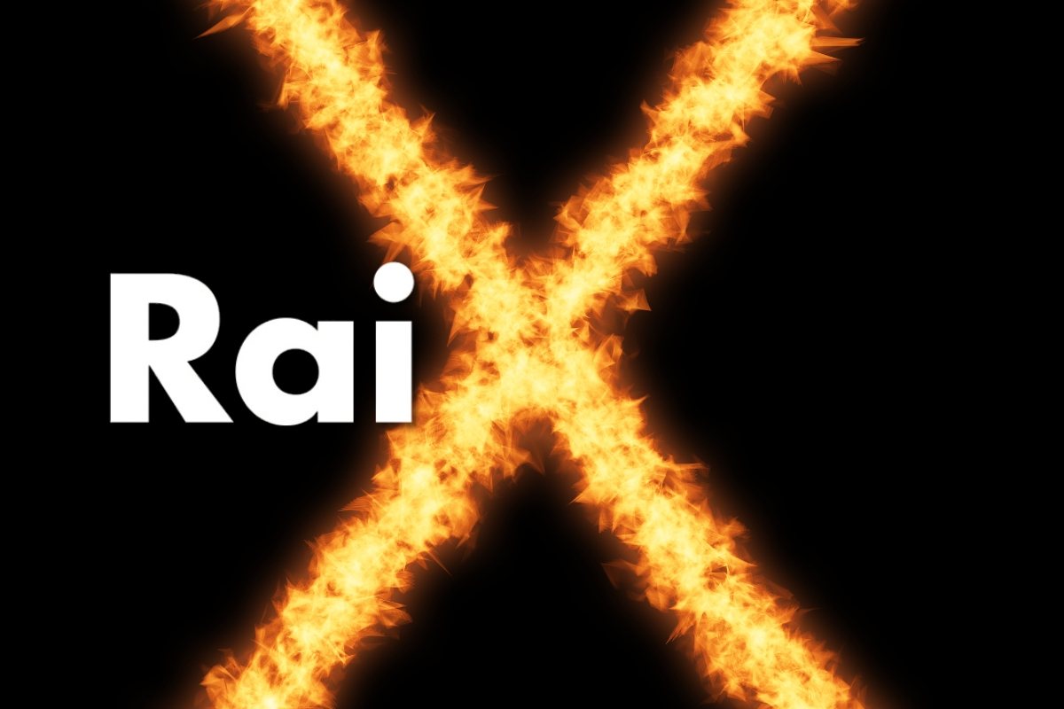 Croce di fuoco e logo Rai