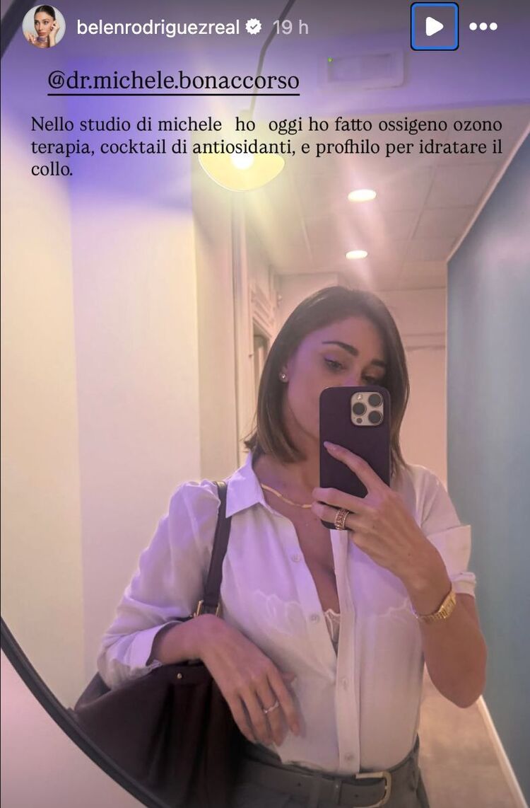 La story di Belen Rodriguez sulla terapia effettuata