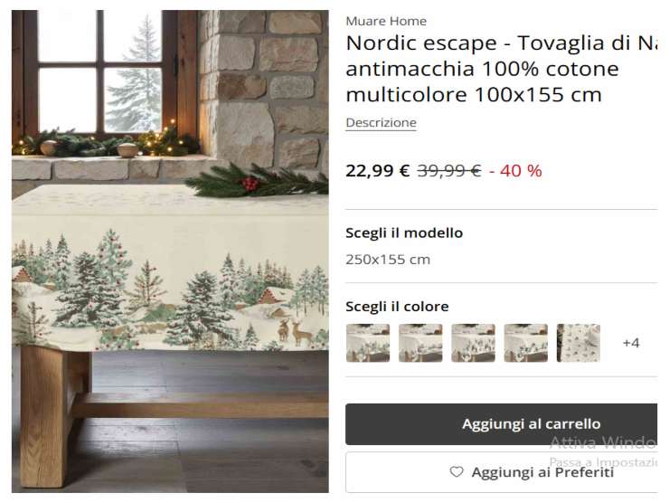 screen foto della tovaglia in vendita da Maison du Monde