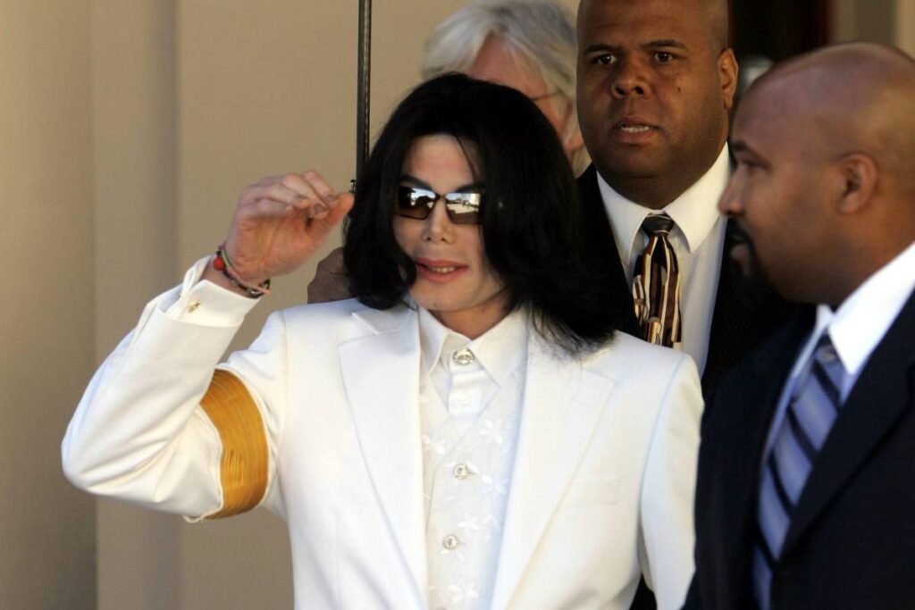 Michael Jackson durante il processo del 2005